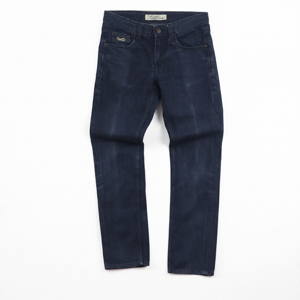 Thrifted Men's PLAC Jeans Dark Blue Slim Fit Denim_30 Waist/ J1067