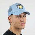 Thrifted Review Light Blue Star Graphic Mesh Snapback Cap | 10790