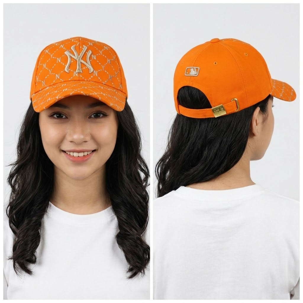 Thrifted NY Yankees All-Over Print Embroidered Hat | 55-57 cm