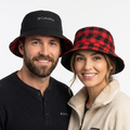 Columbia Reversible thick cotton Bucket Hat – Red Buffalo Plaid & Black