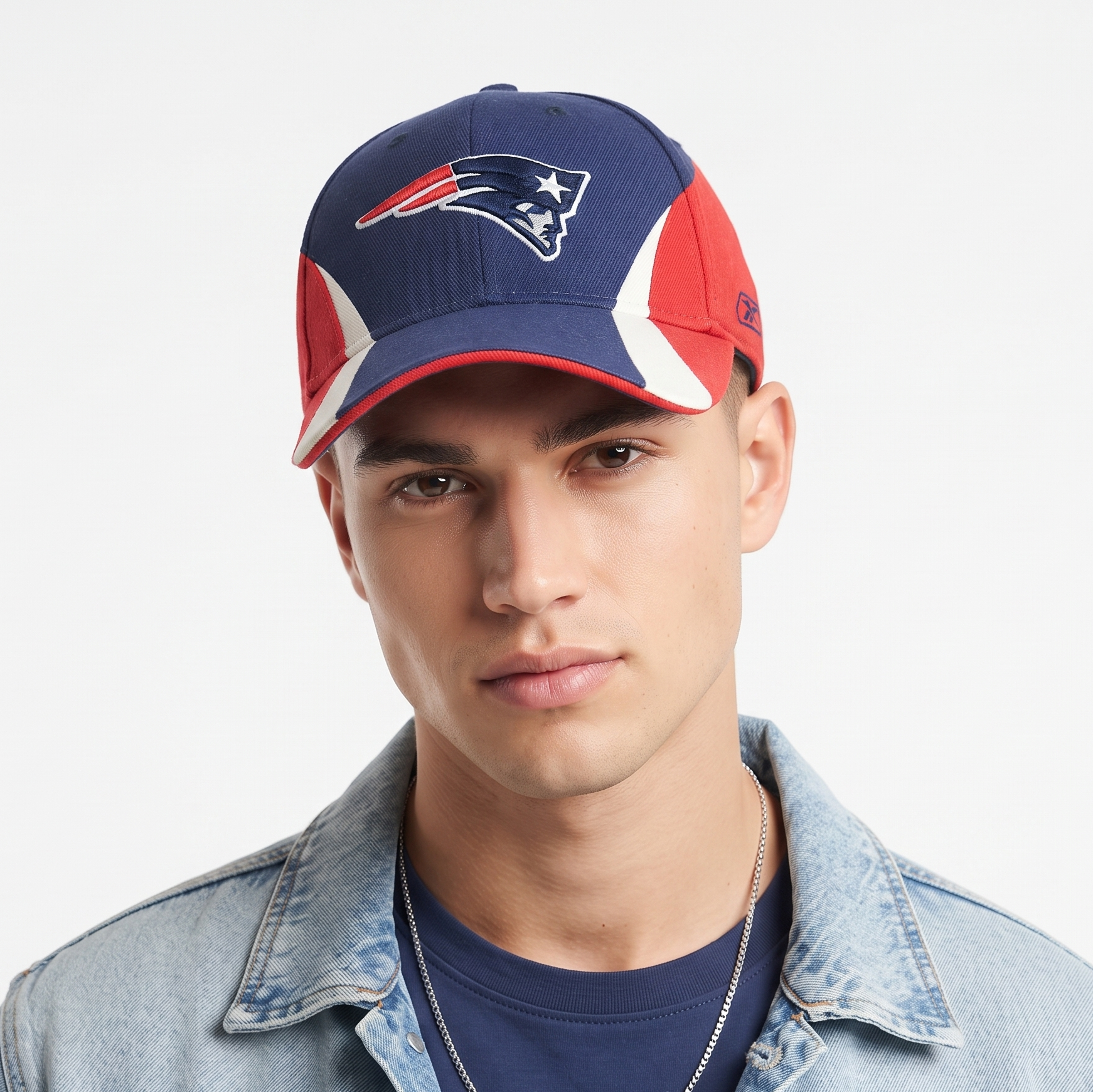 Classic Reebok New England Patriots Cap - Red Navy White NFL Football Thrifted Hat