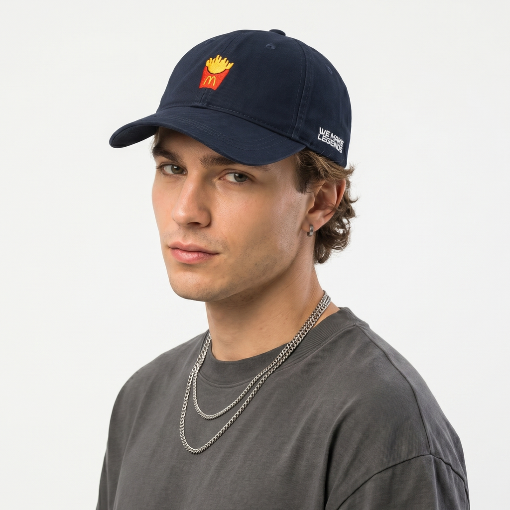Thrifted McDonald's French Fries Embroidered Promo Strapback Cap