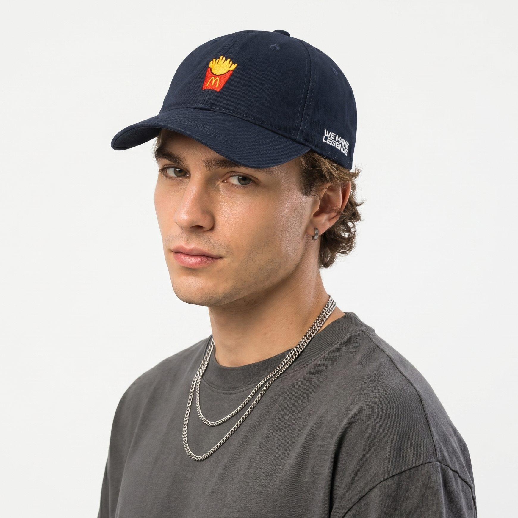 Thrifted McDonald's French Fries Embroidered Promo Strapback Cap