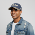 Vintage Jeep "1941" Embroidered Baseball Thrifted Cap - Navy Blue & Grey Hat