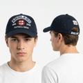 Thrifted Vintage England Football Squad Navy Strapback Cap | 10808