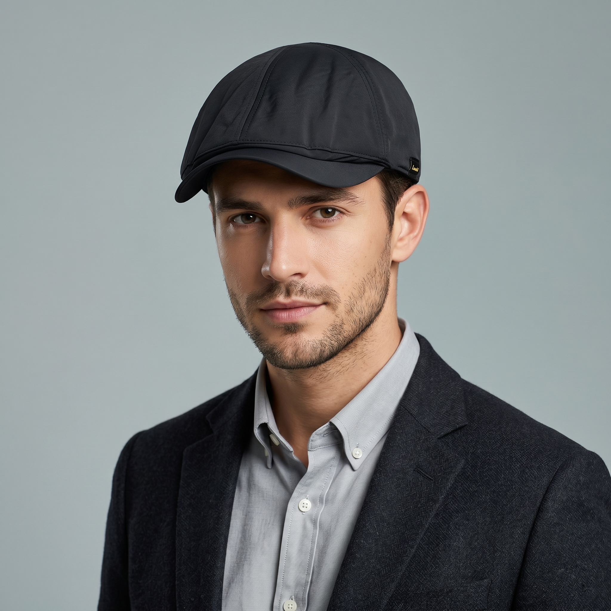 Lancetti Techwear Flat Cap - Black Gorpcore Hunting Thrifted Hat - Size 56-58cm
