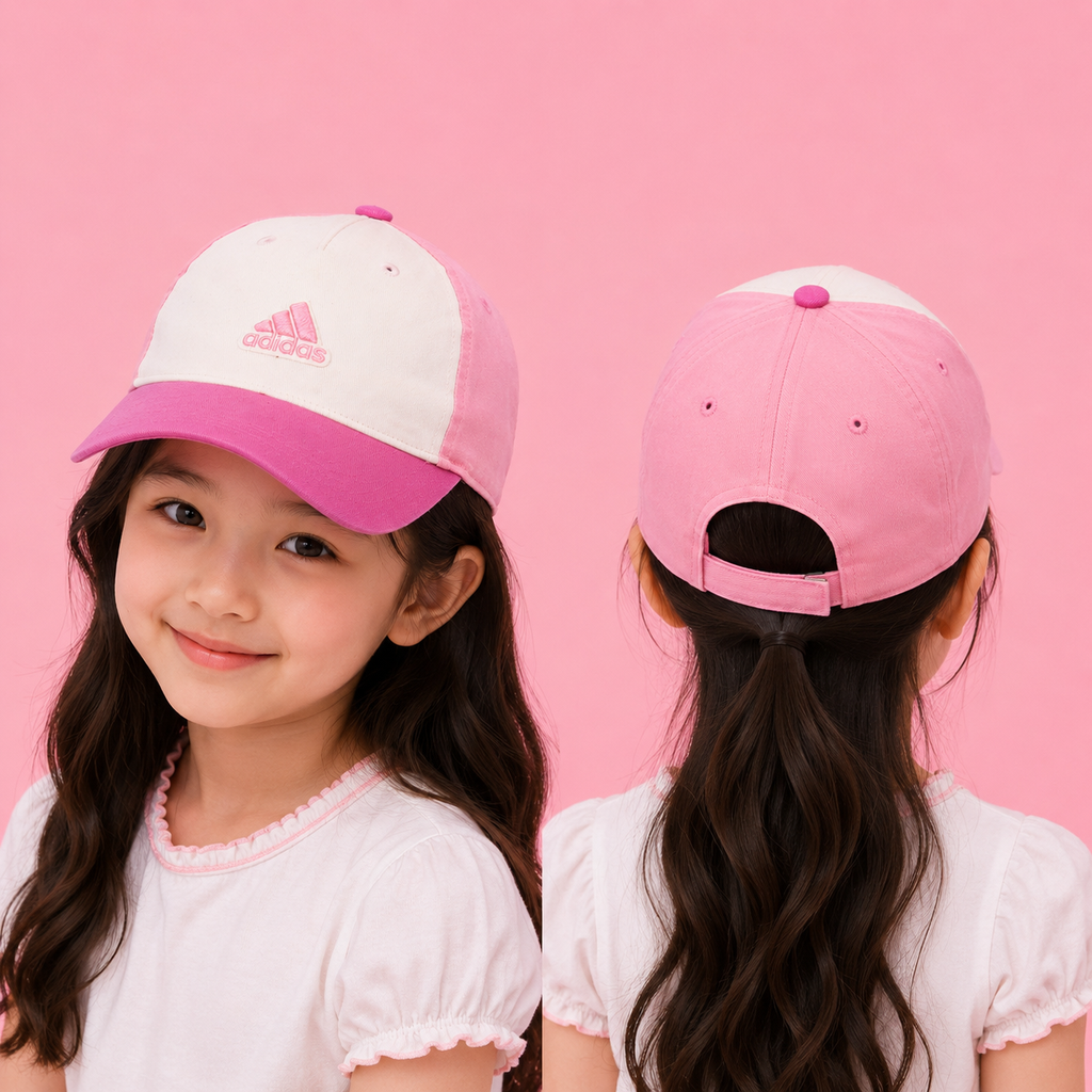 Adidas Girl's Embroidered Thrifted Hat - Light & Dark Pink Two-Tone