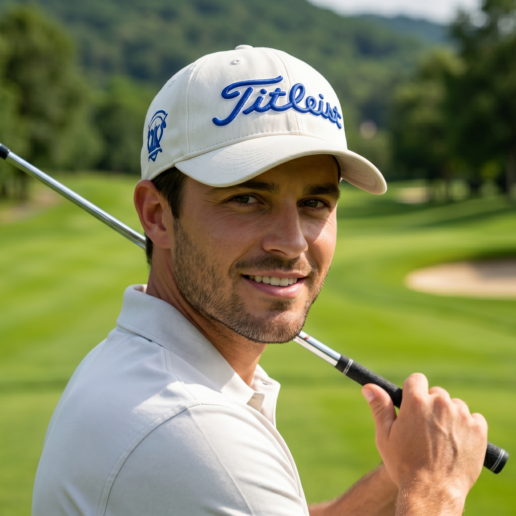 Thrifted Titleist Embroidered Golf Hat | Cream White | Size 56-58cm