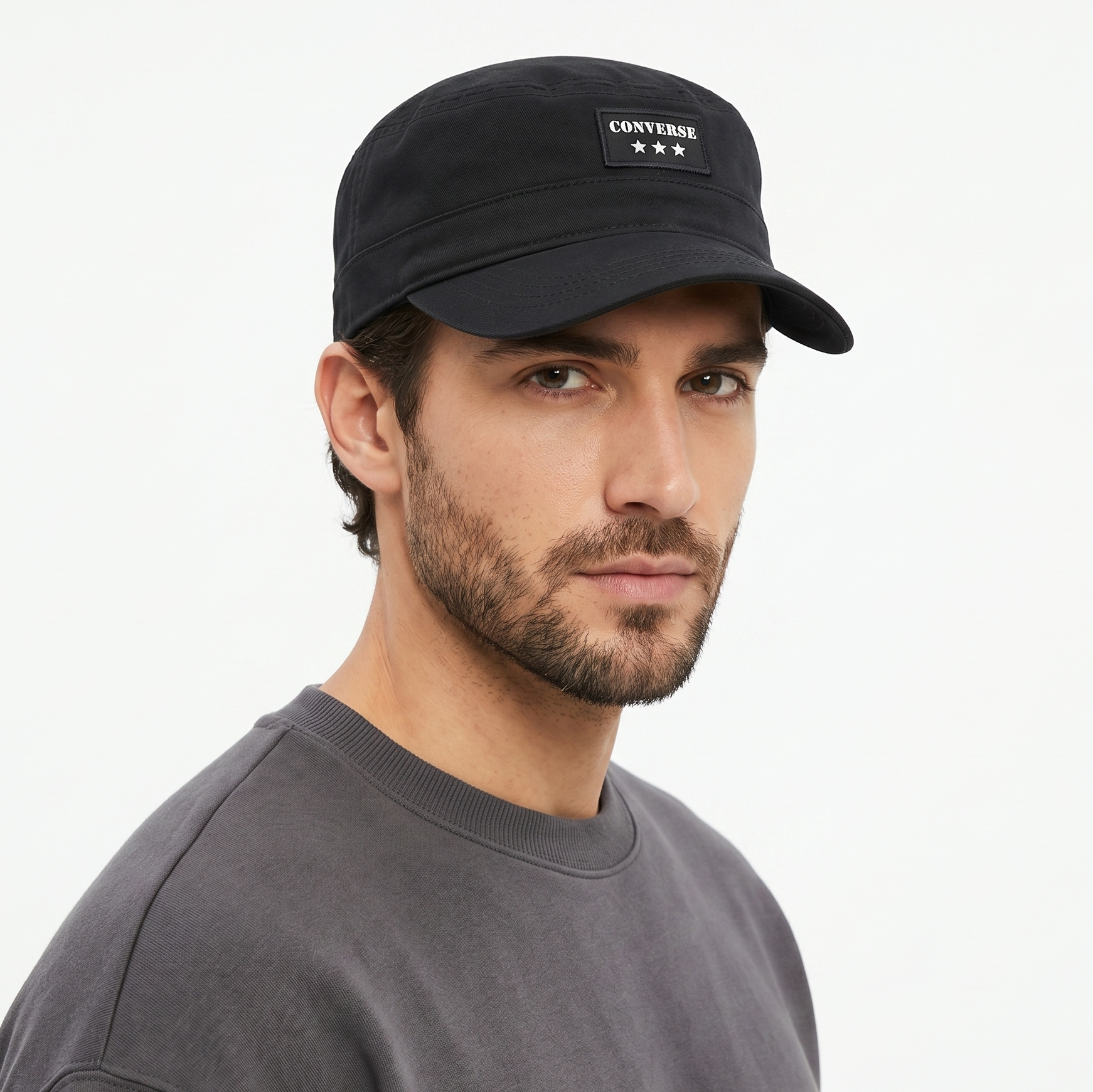 Converse Three Star Patch Fidel Hat | Thrifted Military Cap