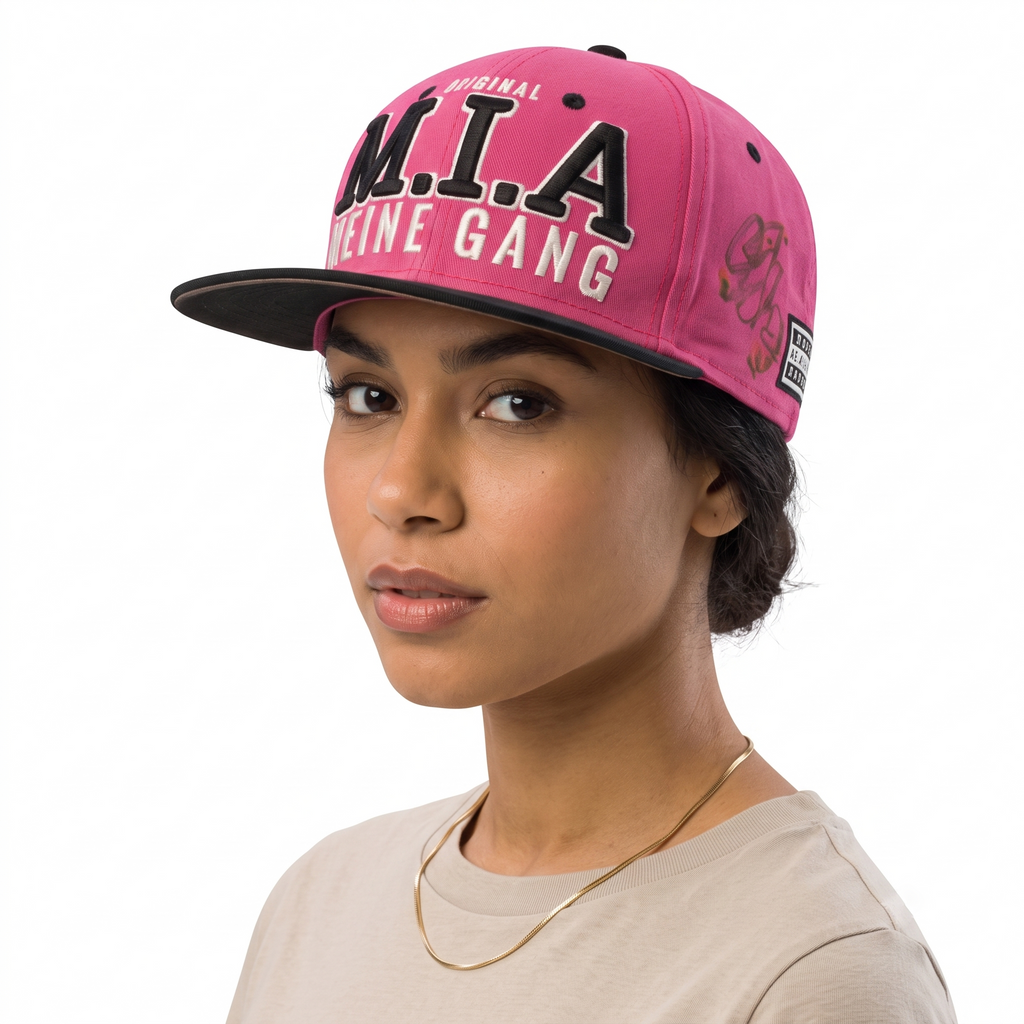 Thrifted Mia Julia Mallorcastyle Hot Pink & Black Graphic Snapback Hat