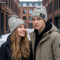 Streetwear "Project" Patch Beanie | Oreo Marl Knit | Thermal Lined Cap