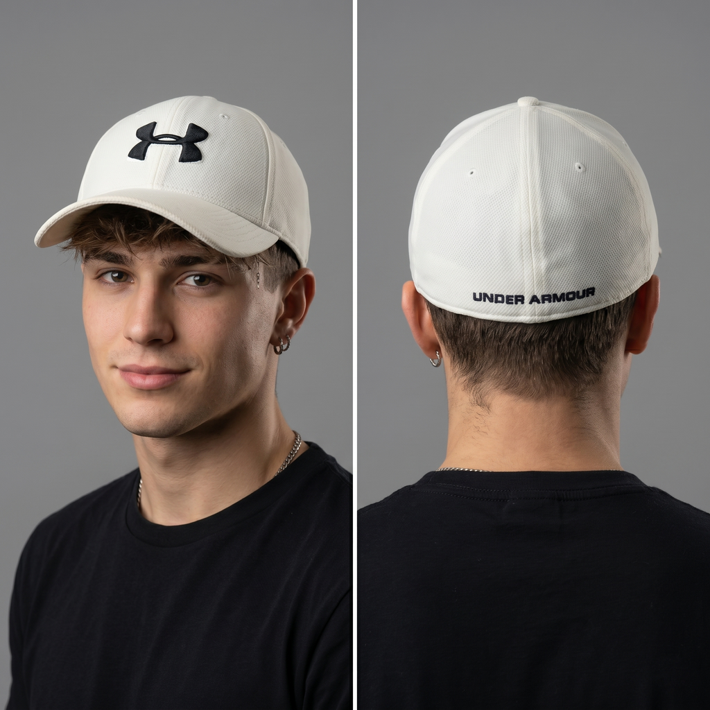 Thrifted Under Armour UA Classic Fit Cap | White & Black