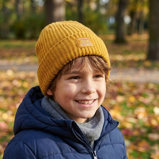 Cotton On Mustard Yellow Ribbed Thrifted Beanie – Supply Surplus Patch Winter Hat