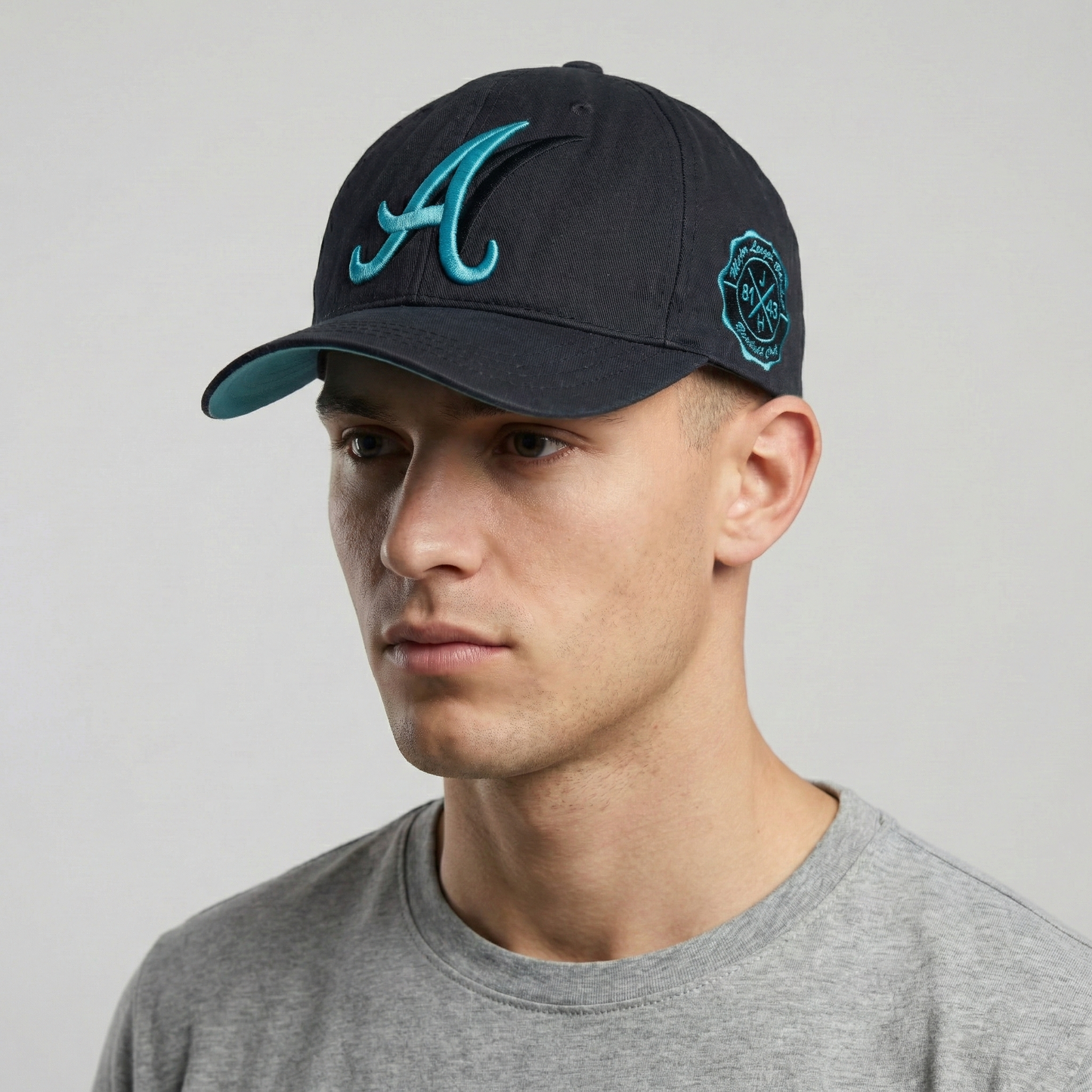 Major League Baseball Club Navy Thrifted Hat - Embroidered "A" Logo Cap