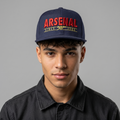 Arsenal FC Embroidered Cannon Snapback Cap - Navy Blue & Red Football Hat