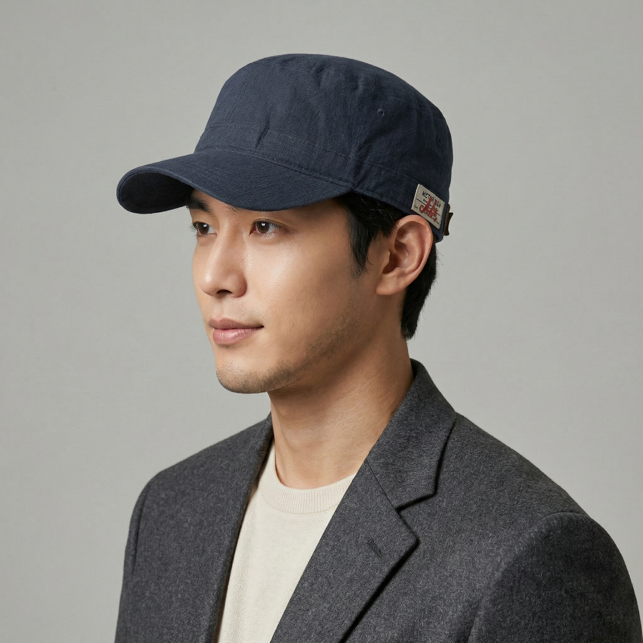 Mr. Real Good Man Navy Thrifted Military Cap - Vintage Cadet Hat