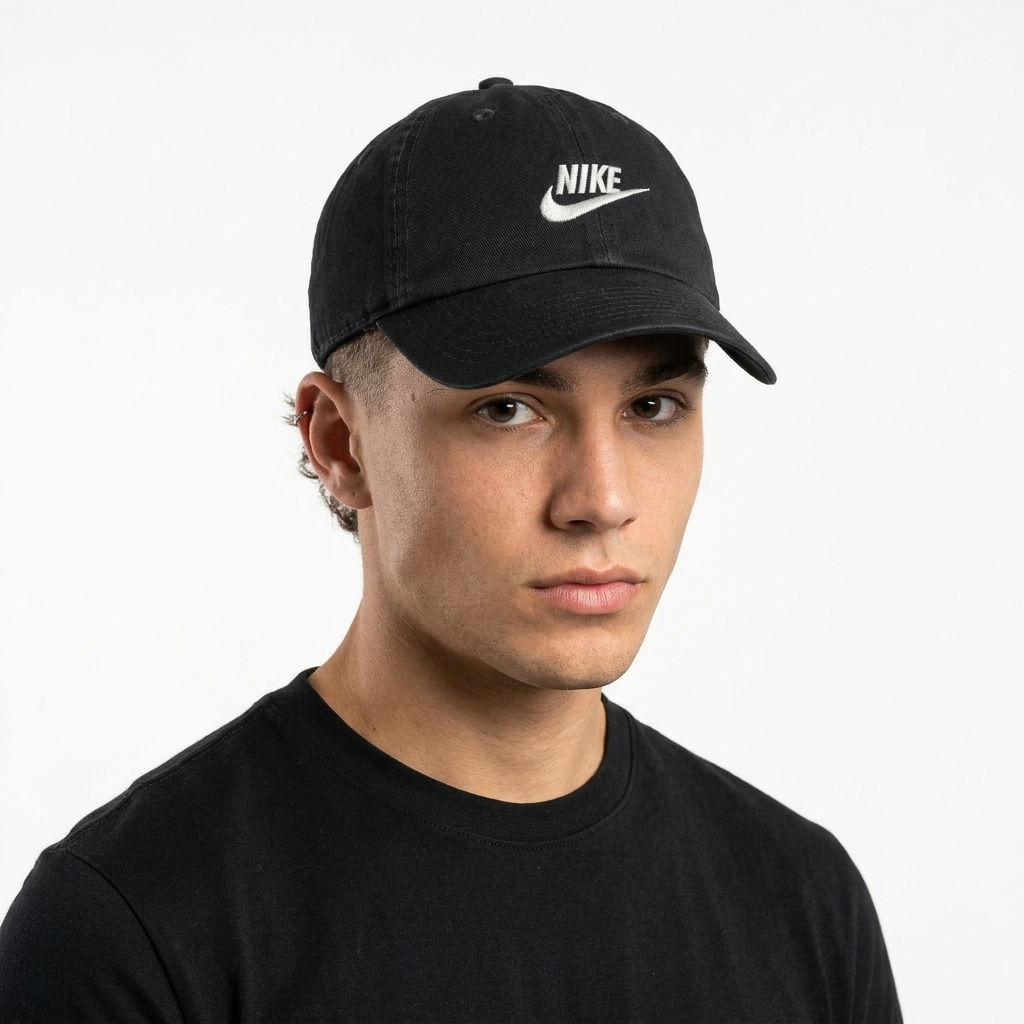 Vintage Nike Classic Swoosh Black Adjustable Strapback Baseball Cap | 11030