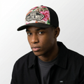 Retro Vans Tropical Hibiscus Print Trucker Cap - Thrifted Summer Snapback