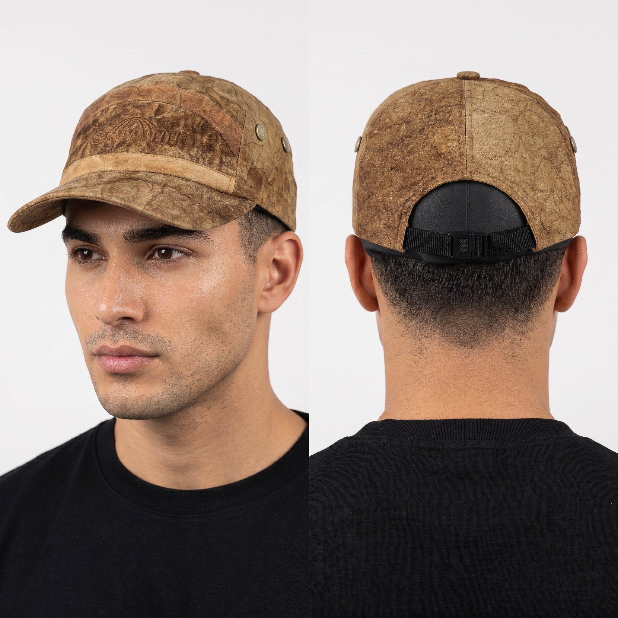 Retro SAMMU Textured 5-Panel Cap - Earthy Gorpcore Outdoor Utility Hat