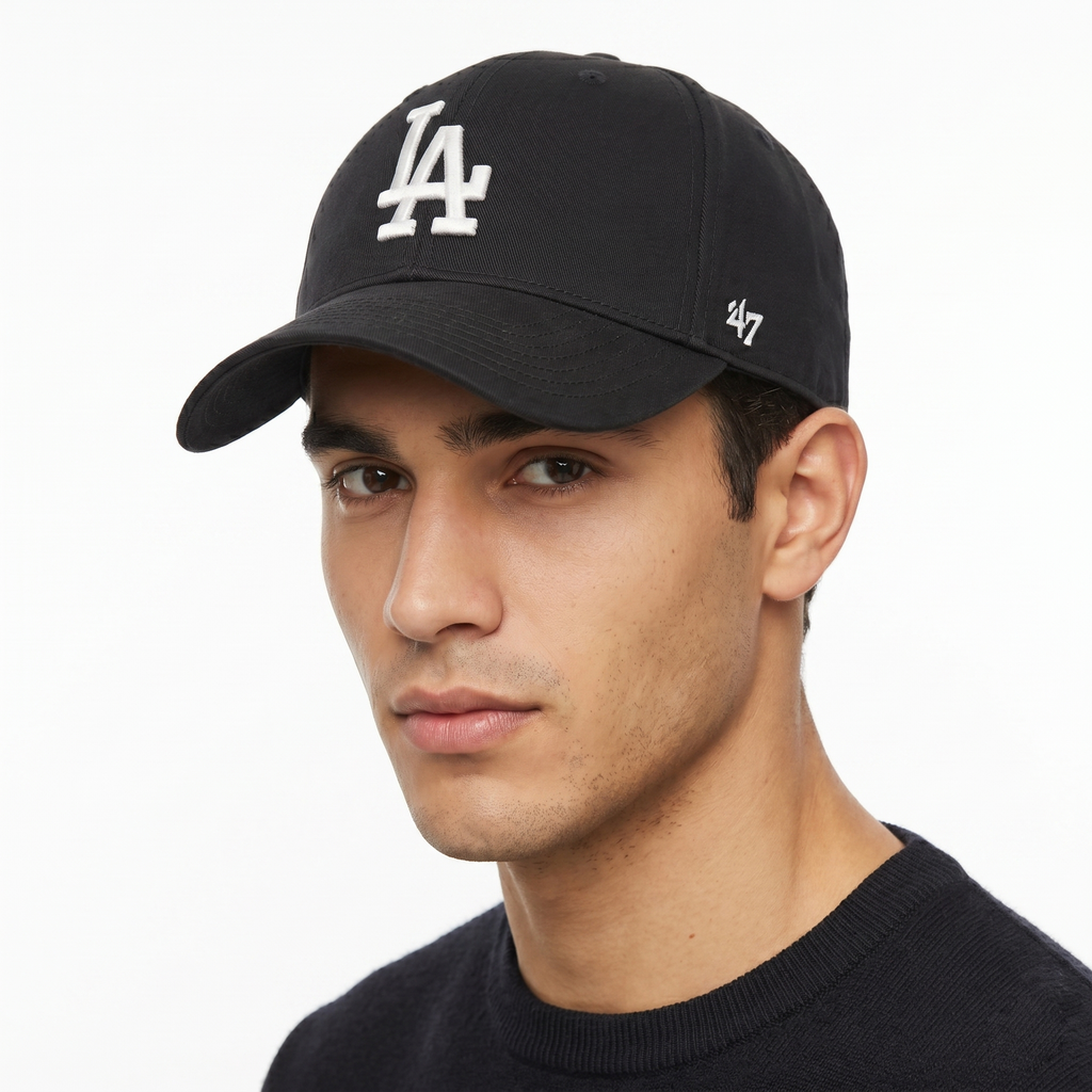Vintage LA Dodgers Embroidered Hat - Navy Blue & Tan Underbrim Cap