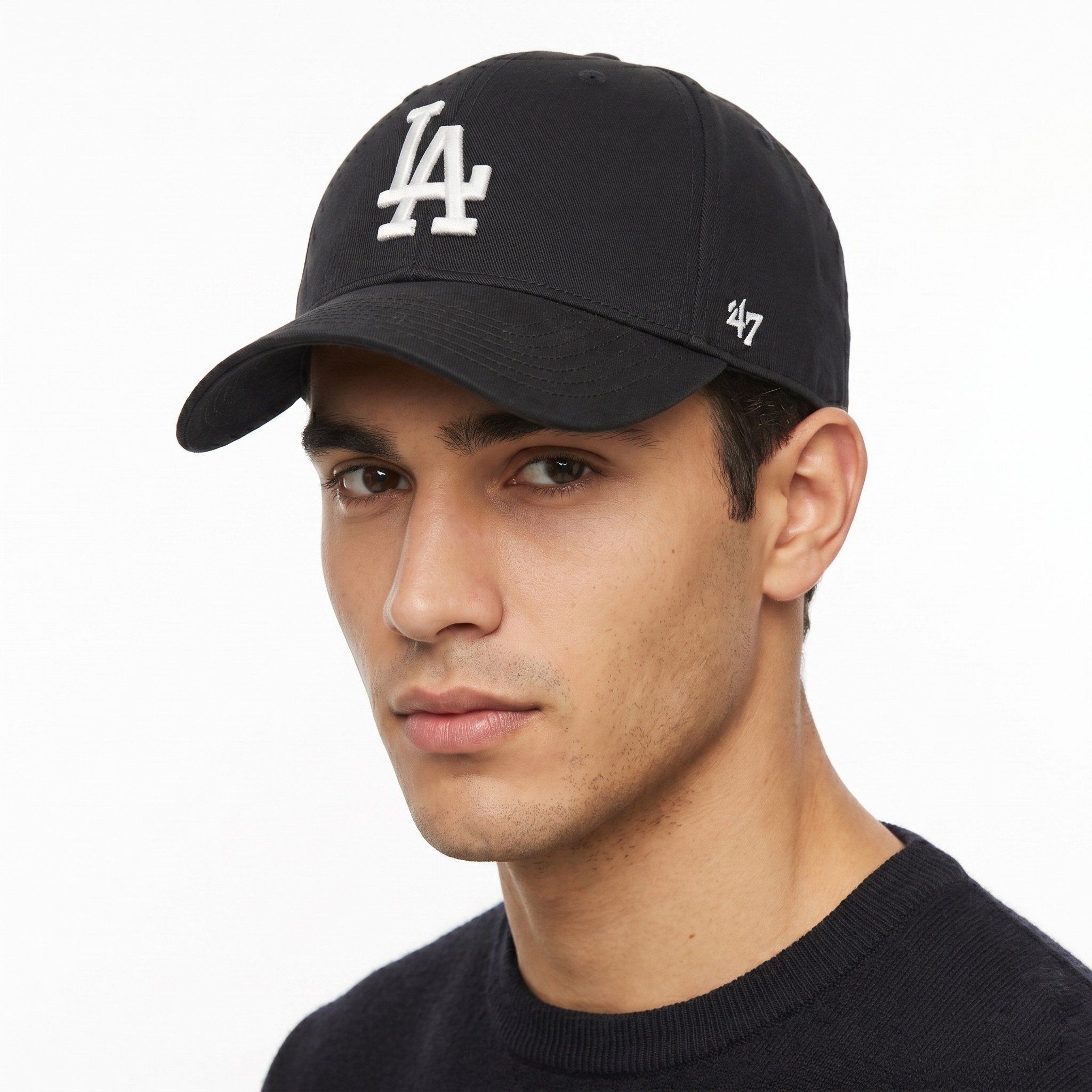 Vintage LA Dodgers Embroidered Hat - Navy Blue & Tan Underbrim Cap