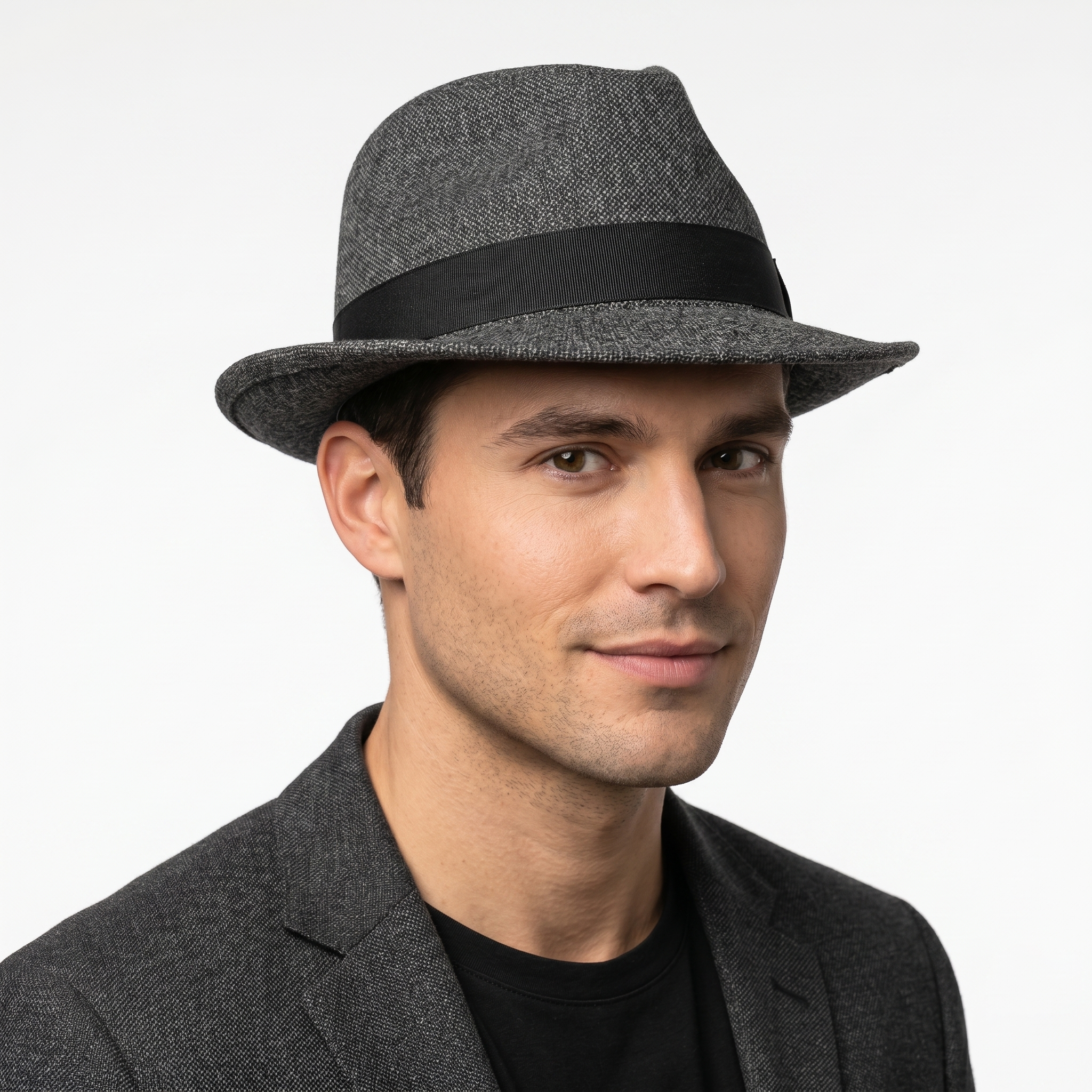 Thrifted H&M Classic Charcoal Grey Unstructured Fedora Cap