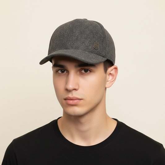 Pengtu Outdoor Charcoal Grey Woolen Winter Thrifted Baseball Cap