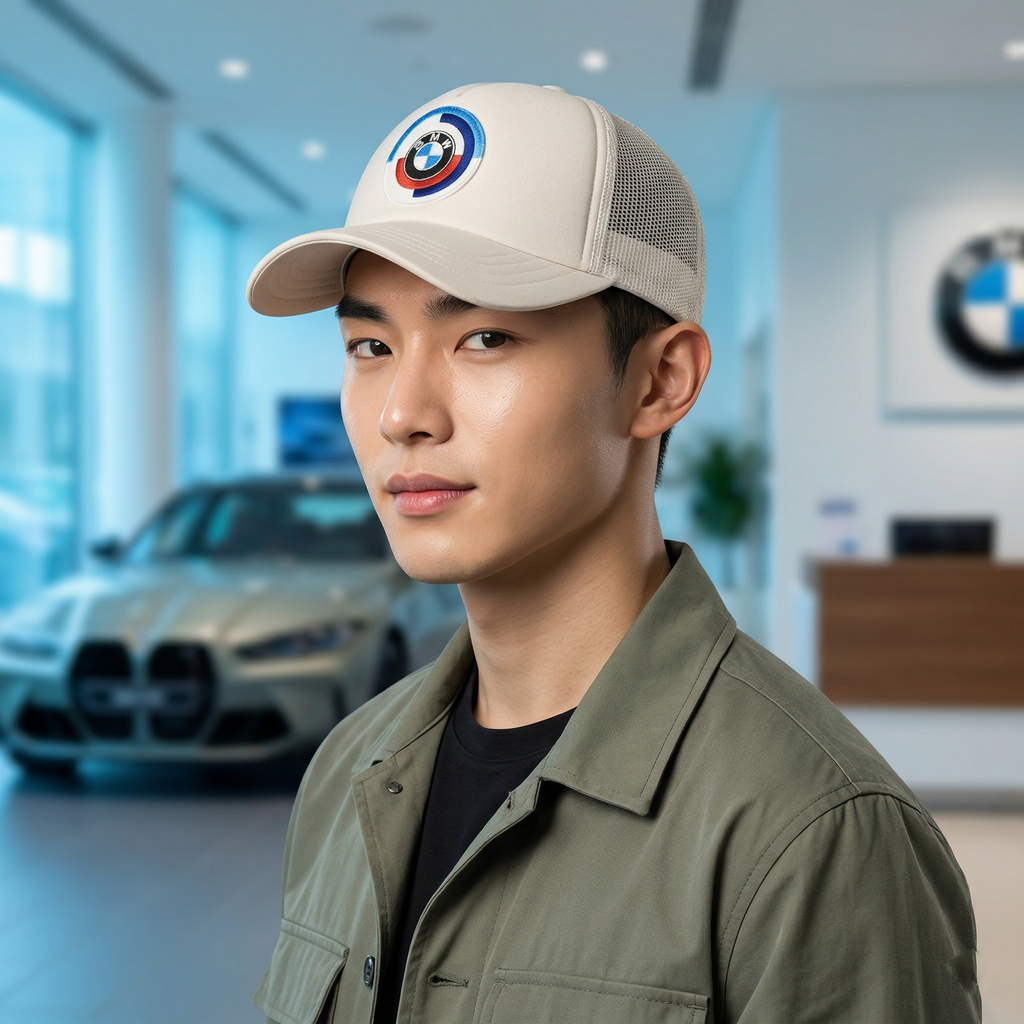 BMW M-Series Embroidered Thrifted Trucker Cap - Adjustable (56-58cm)