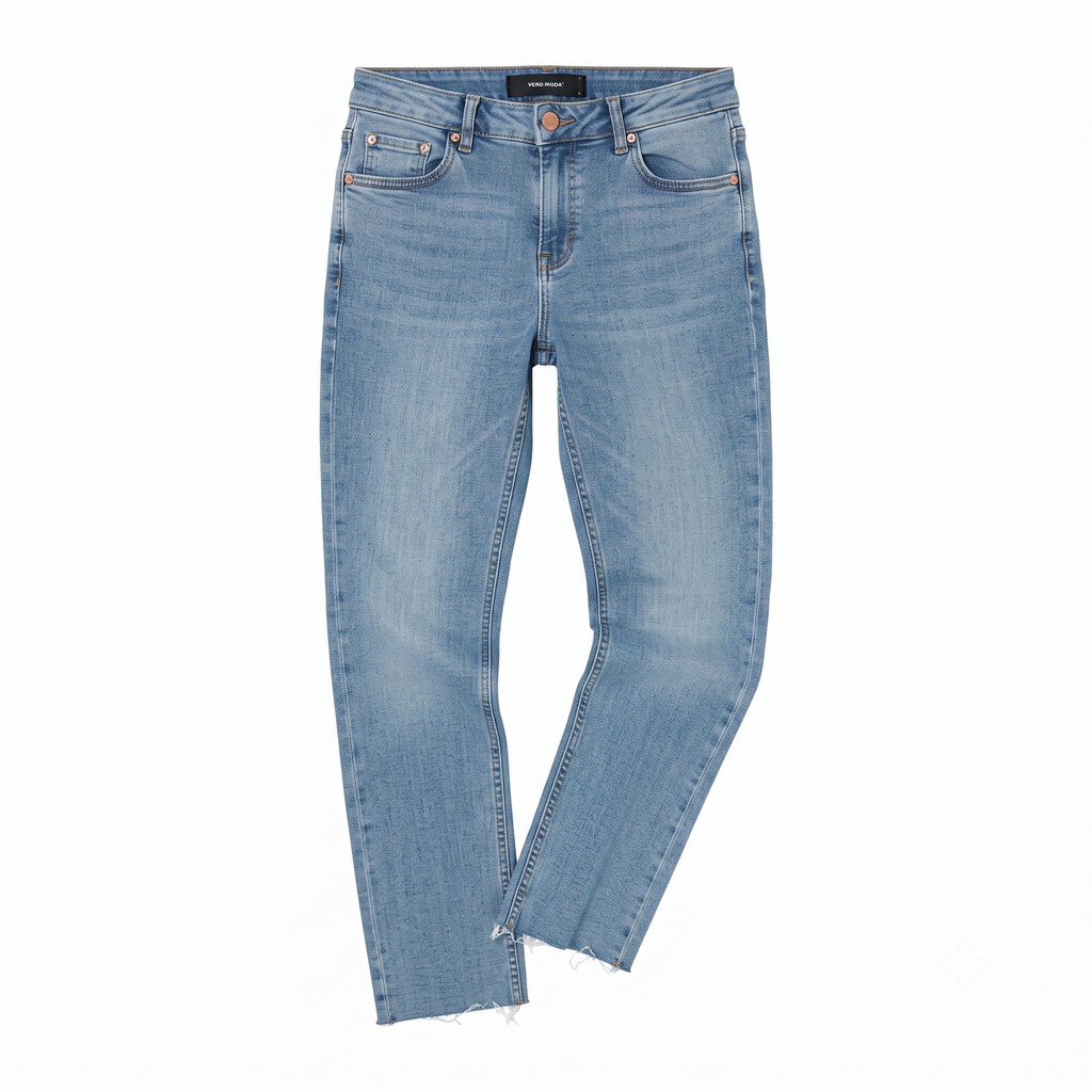 Upset Jeans 100% Cotton Raw Hem Light Blue Jeans Waist:32/ J1104