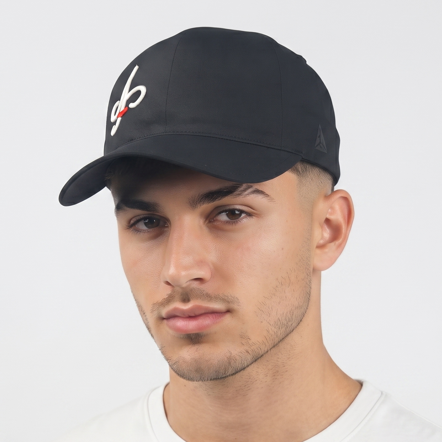 Thrifted Flexfit Delta Black Monogram Logo Fitted Cap - Size S/M (57-58cm)
