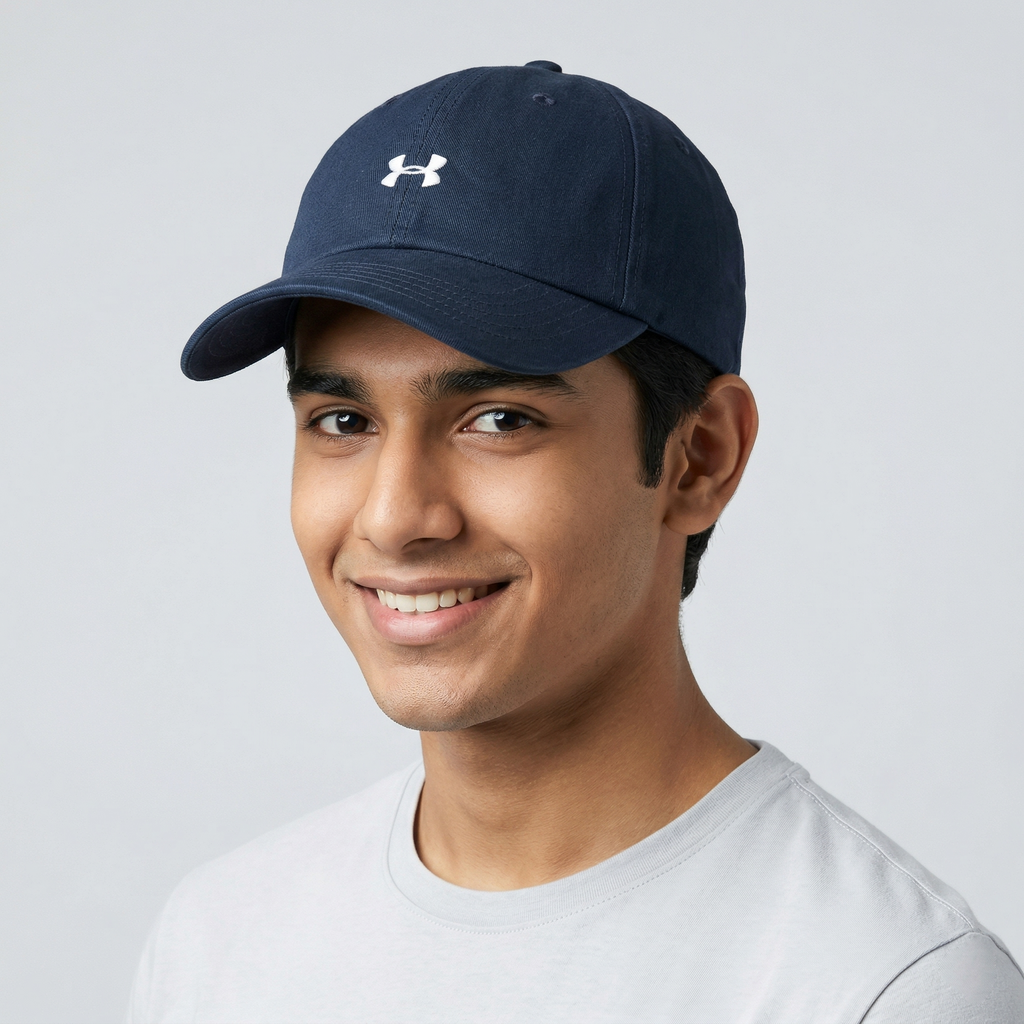 Under Armour Micro-Logo Thrifted Baseball Cap – Navy Blue Dad Hat