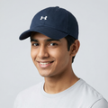 Under Armour Micro-Logo Thrifted Baseball Cap – Navy Blue Dad Hat