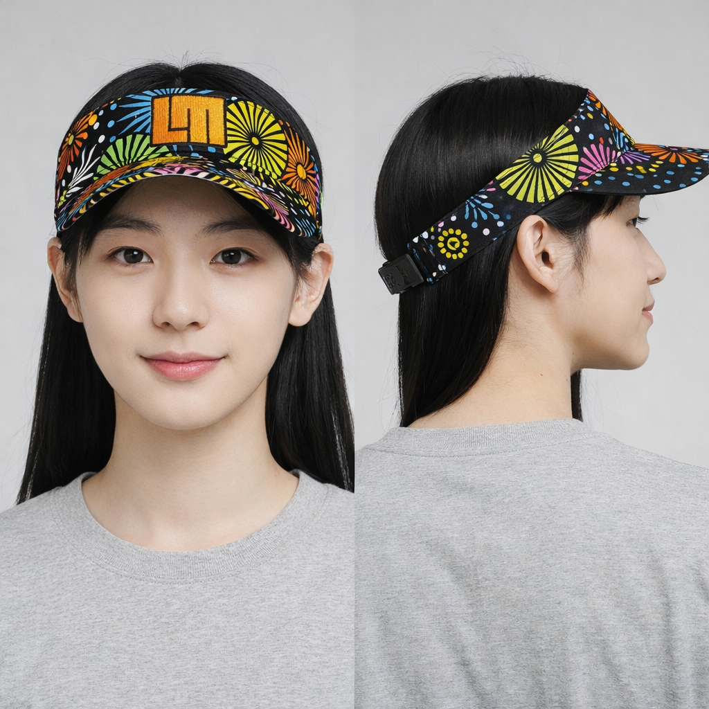 Loudmouth Golf x Headsweats Visor - "Fireworks" Pattern - Adjustable