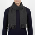 Classic Charcoal Grey Men's Thrifted Scarf - The Ultimate Winter Essential