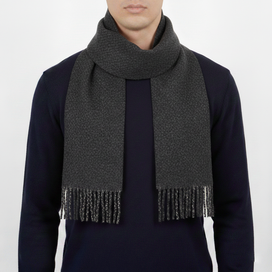 Classic Charcoal Grey Men's Thrifted Scarf - The Ultimate Winter Essential