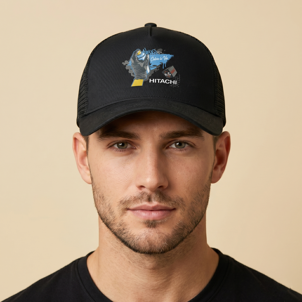 Beechfield Hitachi Colore la Vie Black Trucker Hat