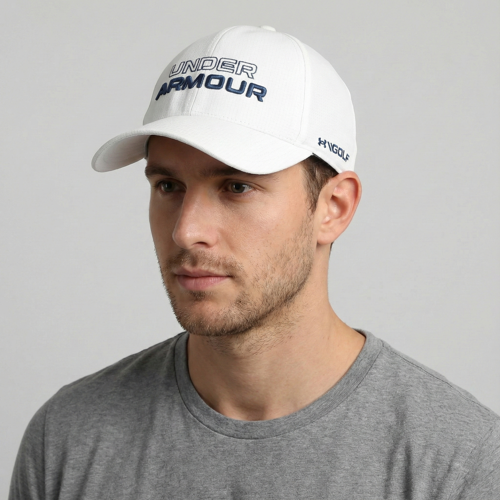 Under Armour Golf ArmourVent™ Performance Thrifted Cap - Breathable White Sport Hat