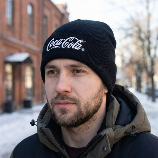Vintage Style Coca-Cola Thrifted Beanie - Warm & Soft Adult Hat