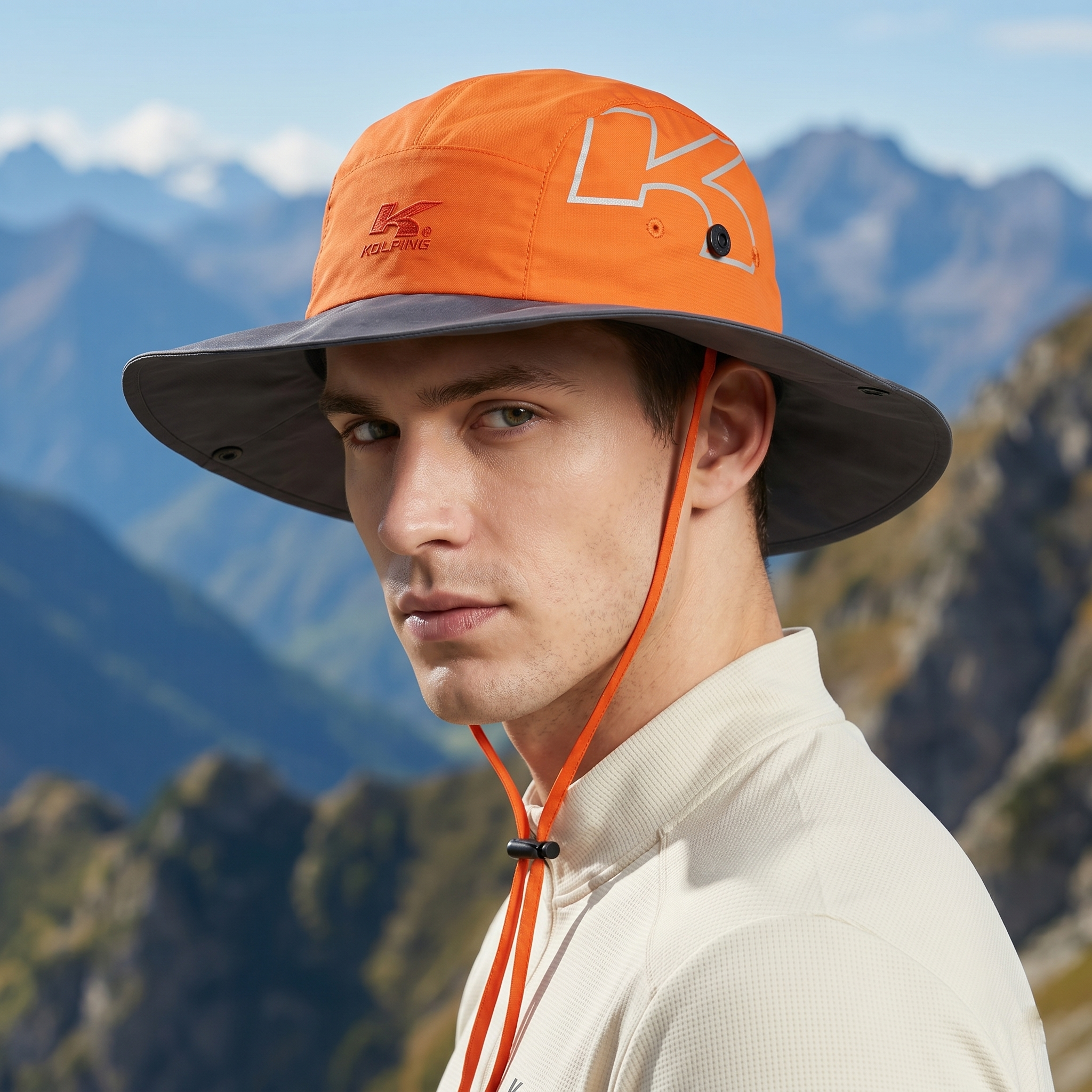 Kolping Technical Outdoor Wide Brim Hat with Adjustable Chin Strap