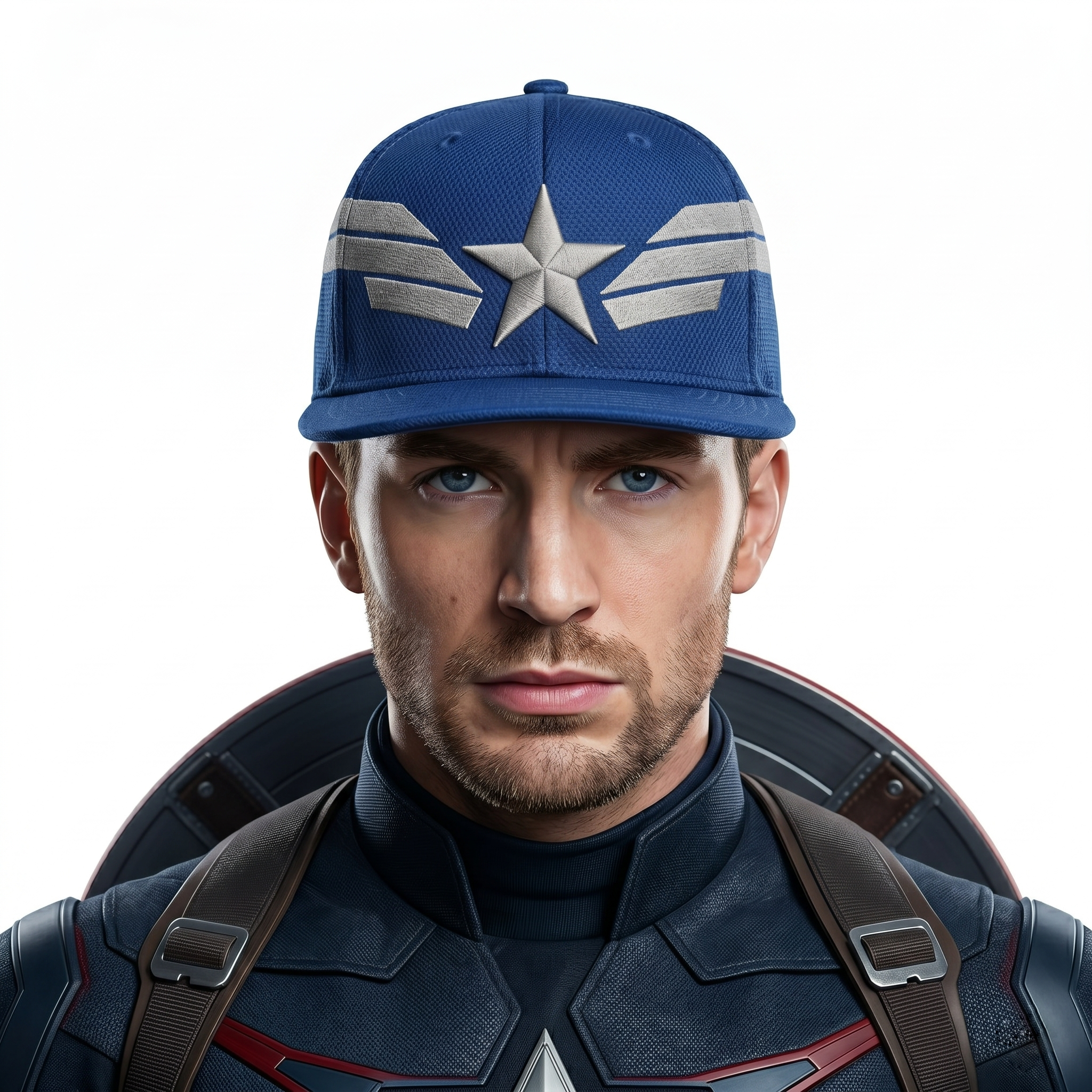 Official Marvel Captain America Uniform Logo Thrifted Hat
