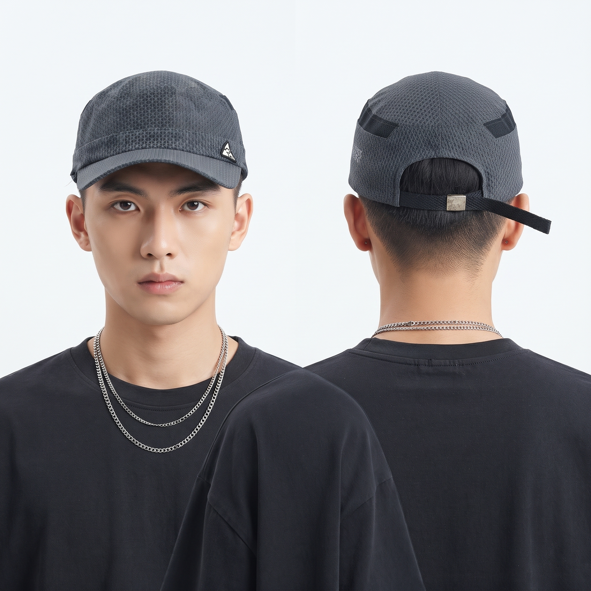Thrifted Greenjoy Dark Grey Lightweight Mesh Cadet Cap | 10032
