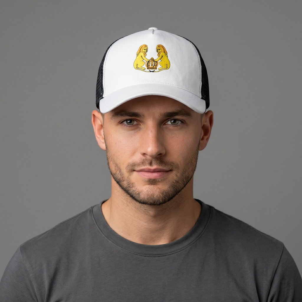 Thrifted K-Up White and Black Snapback Trucker Cap