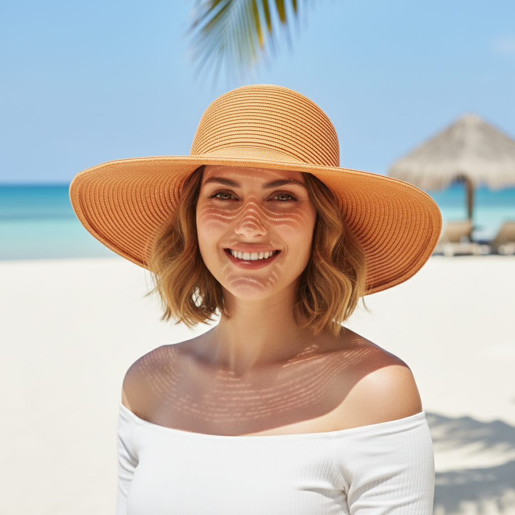 Glamorous Orange Floppy Sun Hat