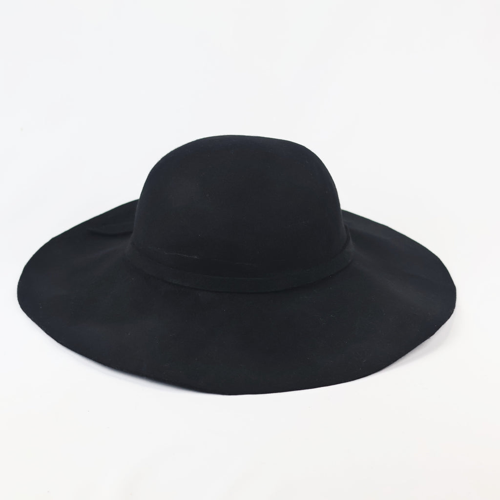Premium Black Wool Thrifted Hat - Women's Warm Natural Knit Hat
