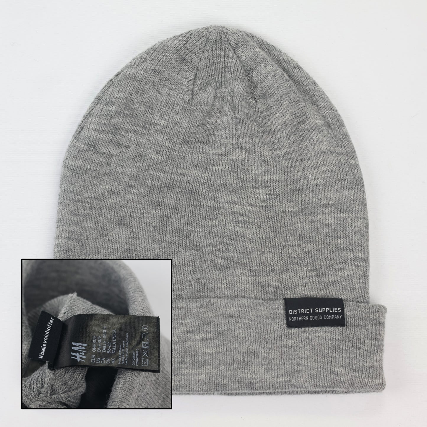 H&M Grey Beanie Hat – District Supplies Northern Goods Co. Edition