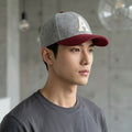 Topman Varsity Letter 'A' Wool Blend Thrifted Snapback Hat - Gray & Maroon