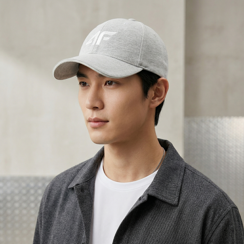 4F Sportswear Heather Gray Adjustable Baseball Cap | Size 56-58cm