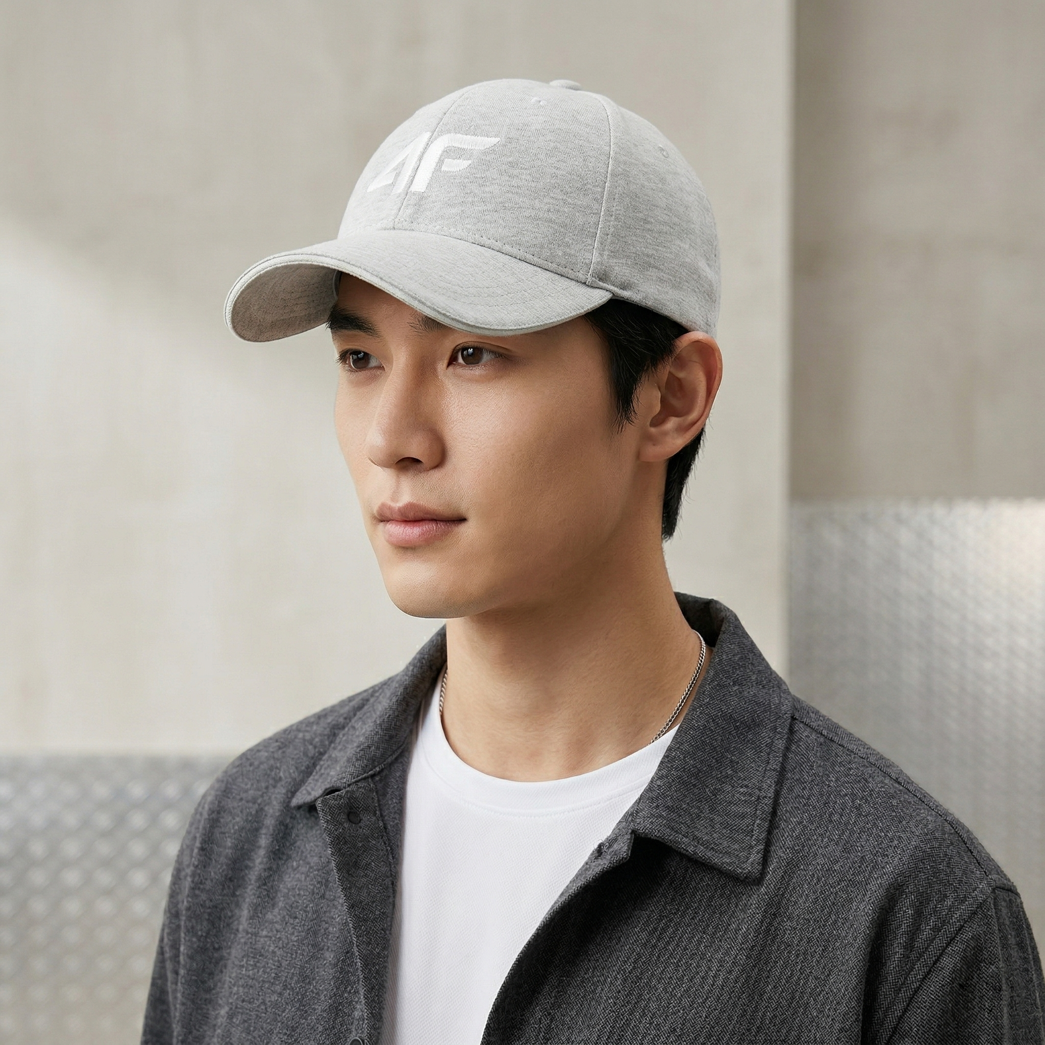 4F Sportswear Heather Gray Adjustable Baseball Cap | Size 56-58cm