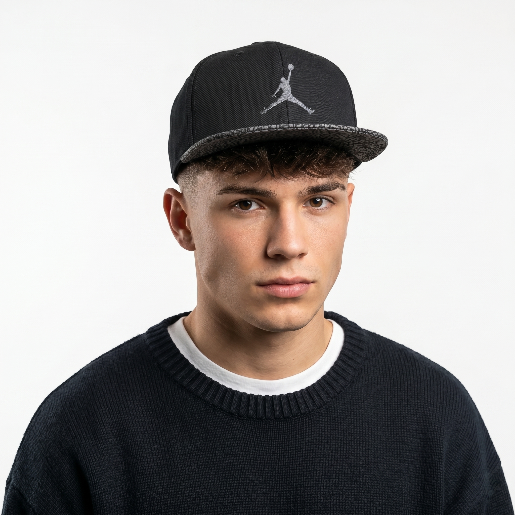 Jordan Youth Jumpman Black Cement Snapback Hat