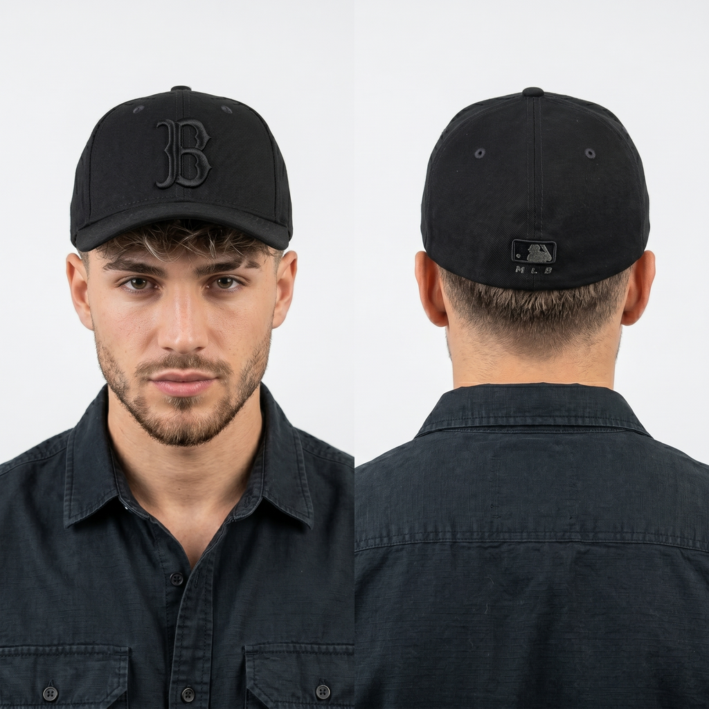 MLB Boston Red Sox Blackout Hat | Thrifted Fitted Baseball Cap